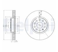 2 x DELPHI BG4330C Disco freno per SEAT,SKODA,VW