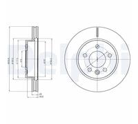 2 x DELPHI BG4343C Disco freno per VW