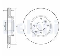 Delphi Disco freno BG4459C anteriore ventilato - 2 pezzi per Renault Mercedes-Benz Nissan Dacia