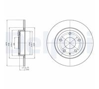 2x Disco freno pieno BG4534C DELPHI per MAZDA 6 Tre volumi 6 Familiare