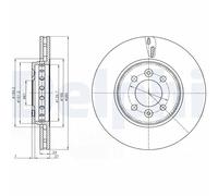 Dischi freno DELPHI BG4536C anteriore, ventilato, altamente carbonizzato, 2 pezzo