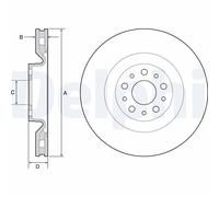 2 x DELPHI BG4556 Disco freno per FIAT,OPEL,VAUXHALL
