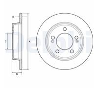 2 x DELPHI BG4559C Disco freno per HYUNDAI,KIA