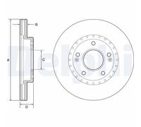 2 x DELPHI BG4565C Disco freno per HYUNDAI,KIA