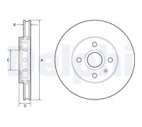2 x DELPHI BG4647C Disco freno per SEAT,SKODA,VW