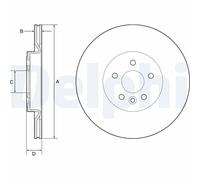 Dischi freno DELPHI BG4786C posteriore, ventilato, 2 Pezzo