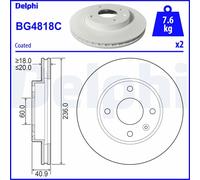 2 x DELPHI BG4818C Disco freno per OPEL,VAUXHALL