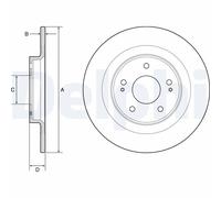 2 x DELPHI BG4924C Disco freno per CITROËN,MITSUBISHI,PEUGEOT