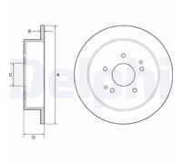 2 x DELPHI BG4940C Disco freno per KG MOBILITY,SSANGYONG