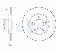 2 x DELPHI BG4949C Disco freno per HYUNDAI,KIA