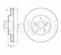 2X Disco freno DELPHI BG4952C per TOYOTA C-HR (_X1_) 2 2016-