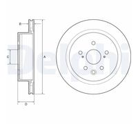 Dischi freno DELPHI BG4962C posteriore, ventilato, 2 Pezzo