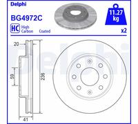 2 x DELPHI BG4972C Disco freno per CHEVROLET,DAEWOO