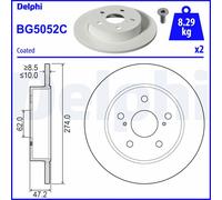 2 x DELPHI BG5052C Disco freno per SUZUKI,TOYOTA