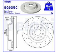 2 x DELPHI BG5058C Disco freno per MASERATI