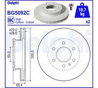 2 x DELPHI BG5092C Disco freno per MERCEDES-BENZ
