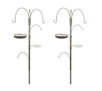 2 x Deluxe Wild Bird Feeding Station 4 appendiabiti, vassoio di alimentazione...