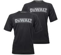 2 X DEWALT Nero da Uomo Performance con Sfiati T-Shirt Grande Logo Lavoro Crew