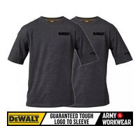 2 X Dewalt Typhoon Uomo Grigio T-Shirt Abbigliamento da Lavoro Girocollo Top