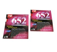 2 X DHS 652 Pips Out Foglio di Gomma da Ping Pong Colore Rosso Spugna di Gomm...
