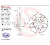 2 x Disco freno Assale anteriore per CITROËN PEUGEOT PEUGEOT (DF-PSA) 407 407 SW