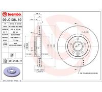 2 x Disco freno Assale anteriore per VOLVO VOLVO (CHANGAN) C30 C70 S40 V40 V50