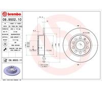2 x Disco freno Assale posteriore per AUDI SEAT SKODA SKODA (SVW) VW VW (FAW) VW