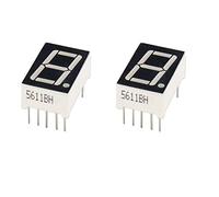 2 x Display 7 segmenti LED rosso 13 mm 0,56 anodo comun 1 digito 56111bh