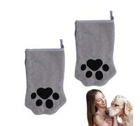 2 X Dog Bathing Gloves - Dog Washing Gloves | Double-Sided Pet Care Supplies Bath Towel Quick Drying | Pet Washing Gloves For Cleaning Long-Haired Daily Use Home Travel Outings Bathroom
