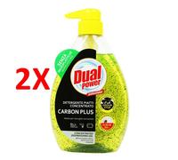 2 X Dual Power Piatti Concentrato Carbon Plus Succo Di Limone 600 Ml