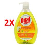 Dual Power Gel Piatti Concentrato agli Agrumi - Dual Power Gel Piatti Concentrato agli Agrumi - Confezione Da 1 Lt