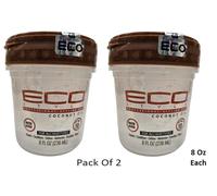 2 X ECO Stile Professionale Styling Gel Cocco Olio Max Tenuta 227ml/236ml Ogni