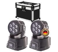 2 X ETEC LED Moving Head Washer 7 X 10 W RGBW 4 in1 Beam con case FLIGHTCASE valigetta