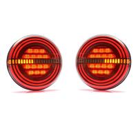2 x Fanale Posteriore LED Rotondo Dinamico Indicatore di direzione 12/24V E-M...