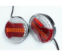 2 x Fanale Posteriore Rotondo Integrato LED Luci Neon Luce Posteriore Dinamica