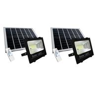 2 X Fari A Led Da 100W SMD Luce Bianca Con Pannello Solare E Sensore