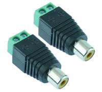 2 X Femmina RCA Fono Presa Connettore Terminali A Vite