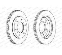 2 x FERODO DDF1384C Disco freno per MITSUBISHI,MITSUBISHI (GAC)