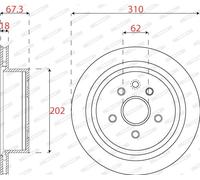 2 x FERODO DDF1878C Disco freno per LEXUS,TOYOTA