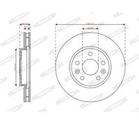 2 x FERODO DDF2952C Disco freno per ALPINE,DACIA,NISSAN,RENAULT