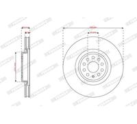2 x FERODO DDF3120C Disco freno per AUDI,SKODA,VW