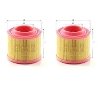 2 x Filtroo aria MANN-FILTER per AUDI A6 C6