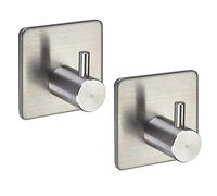 2 x Ganci da Parete PANDORA autoadesivi 3M Acciaio Inox antiruggine per Cucina & Bagno Gancio per Stoviglie Portasciugamani Ganci Adesivi Ganci per Strofinacci di SO-TECH®
