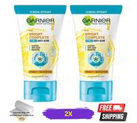 2 X Garnier Luminoso Completo 3-in-1 Anti Acne 90ml Schiuma Pulizia Viso Deep