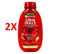 2 X Garnier Ultra Dolce Shampoo Argan E Mirtillo Rosso 250 Ml