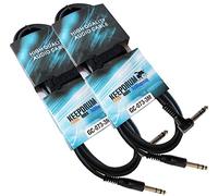 2 x gc -073 3 m cavo audio stereo jack da 6,3 mm spina angolare KEEPDRUM