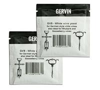 2 x Gervin vino lievito B GV9 nero/bianco etichetta 5 g aromatico fruttato vini bianchi 23L