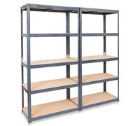 2 X Grigio senza Bulloni Ripiani 5 Imagazzinamento Display Capanno Garage 1800mm