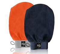 2 x Guanto esfoliante, Guanto di Crin, Guanto Kessa, Hammam, Scrub naturale ed efficace, corpo e viso donna e uomo, pulisce e purifica la pelle ed elimina le cellule morte, con o senza sapone nero