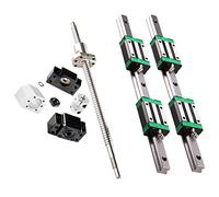 2 x guide lineari HGR20-800 mm + 1 vite a sfera RM1605-850 mm con kit BF12/BK12, alloggiamento dado DSG16H, accoppiamento, blocchi di scorrimento Lineare Guida a Sfera Set per Router CNC fai da te Torni Mulini